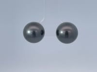 Tahitian Pearl Stud Earrings 18K White Gold 11.25MM