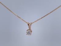 Diamond Solitaire Pendant 14K Yellow Gold .20CT