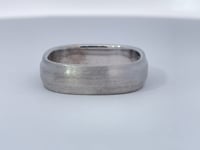 Satin Finish Cushion Shape Band 6MM 18K White Gold