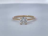 Covenant Hidden Halo .80CT Round Natural Diamond 14K Yellow Gold
