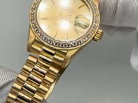 Ladies Rolex President Datejust 69178 18K Yellow Gold Diamond Bezel Y-1988