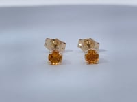 Citrine Stud Earrings 14K Yellow Gold 0.24CT Natural