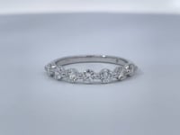 Shared Prong Diamond Band 1.04CT 18K White Gold Elegant