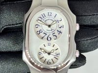 Philip Stein Teslar Dual Time Quartz Stainless Steel Watch 33mm