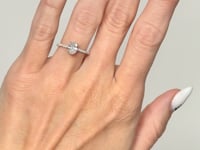 Oval Diamond Nature Engagement Ring .84CT 18K White Gold