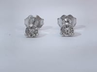 Martini Diamond Stud Earrings 0.32CTW 14K White Gold