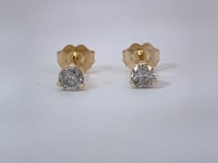 Martini Diamond Stud Earrings 0.51CTW 14K Yellow Gold