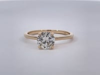 Diamond Hidden Halo Engagement Ring 1CT 14K Yellow Gold Solitaire GIA