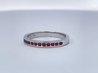 Garnet Channel Band 14K White Gold 0.33CTW