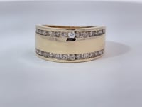 Diamond Double Row Channel Band .60CTW 10K Yellow Gold