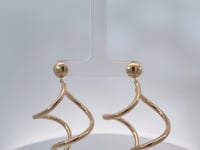 Twisted Dangle Hollow Earrings 14K Yellow Gold