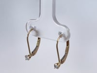 Diamond Leverback Earrings 0.09CTW 14K Yellow Gold