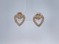 Diamond Heart Stud Earrings 0.32CTW 14K Yellow Gold