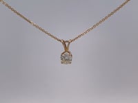 Diamond Solitaire Pendant 0.39CT 14K Yellow Gold