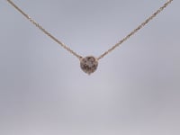 Champagne Diamond Floating Necklace 0.49CT 14K Yellow Gold