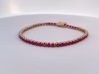 Ruby Tennis Bracelet 6.72CTW 14K Yellow Gold