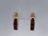 Mozambique Garnet Hoop Earrings 2.64CTW 18K Yellow Gold