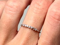 Diamond Band Alternating Baguette Round 14K White Gold .16CTW