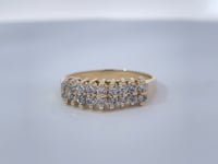 Double Row Diamond Anniversary Band 14K Yellow Gold 0.47CTW