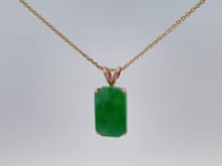 Jade Tablet Floating Pendant 14K Rose Gold