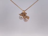 Pearl Diamond Fruit Pendant 14K Yellow Gold