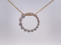 Diamond Circle Journey Pendant .90CTW 14K Yellow Gold