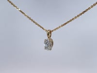 Oval Diamond Solitaire Pendant 0.51CT GIA 14K Yellow Gold