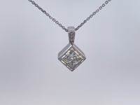 Princess Cut Diamond Pendant 0.72CT 14K White Gold