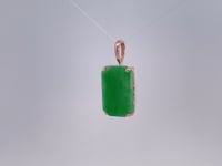 Jade Tablet Pendant 14K Rose Gold Natural
