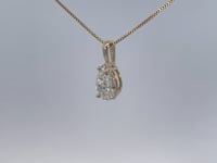Pear Cut Diamond Solitaire Pendant 0.75CT 14K Yellow Gold