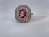 Pink Tourmaline Diamond Double Halo 1900&