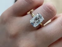 Covenant Hidden Halo 3.87CT Old Mine Cushion Lab Diamond 14K Two Tone
