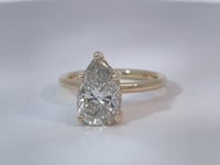 Covenant Hidden Halo 2.71CT Pear Natural Diamond 14K Yellow Gold