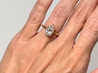 Covenant Hidden Halo 2.71CT Pear Natural Diamond 14K Yellow Gold