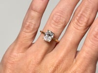 Covenant Hidden Halo 2.54CT Elongated Cushion Lab Grown Diamond 14K Two Tone