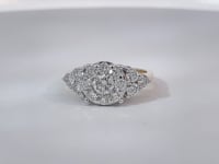 Diamond Cluster Cocktail Ring 14K Two Tone 1.36CTW