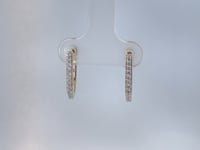 Diamond Geometric Huggie Hoops 14K Yellow Gold .19CTW