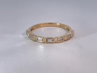 Bezel Set Baguette Diamond Band 14K Yellow Gold 0.50CTW