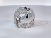 Diamond Statement Swirl Ring 14K White Gold 1.27CTW
