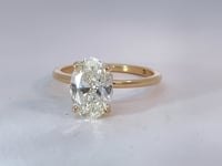 Covenant Oval Lab Grown Diamond Hidden Halo Engagement Ring 2.08CT 14K Yellow Gold