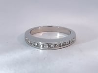 Princess Cut Diamond Channel Set Band 0.84CTW Platinum
