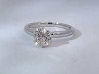 Old European Cut Diamond Solitaire Engagement Ring 1.39CT 14K White Gold