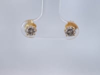 Natural Light Brown Diamond Stud Earrings 0.69CTW 14K Yellow Gold