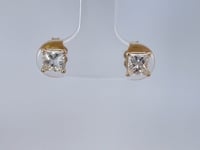 Princess Cut Natural Diamond Stud Earrings 1.05CT GIA