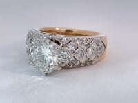 Natural Diamond Engagement Ring 5.15CTW 14K Two Tone