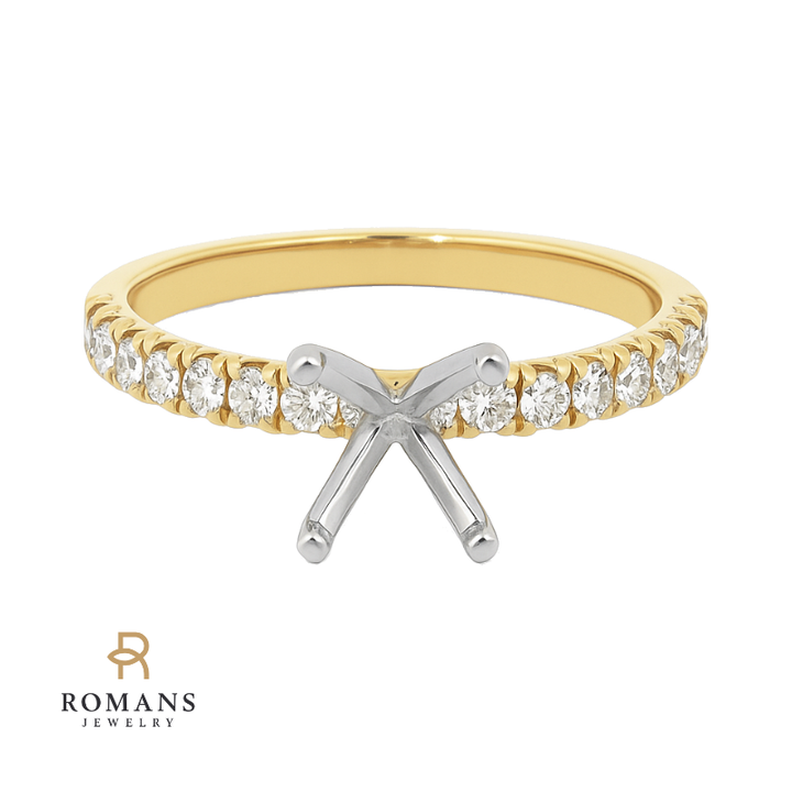 Diamond Engagement Ring Setting 14K Yellow Gold .32CTW