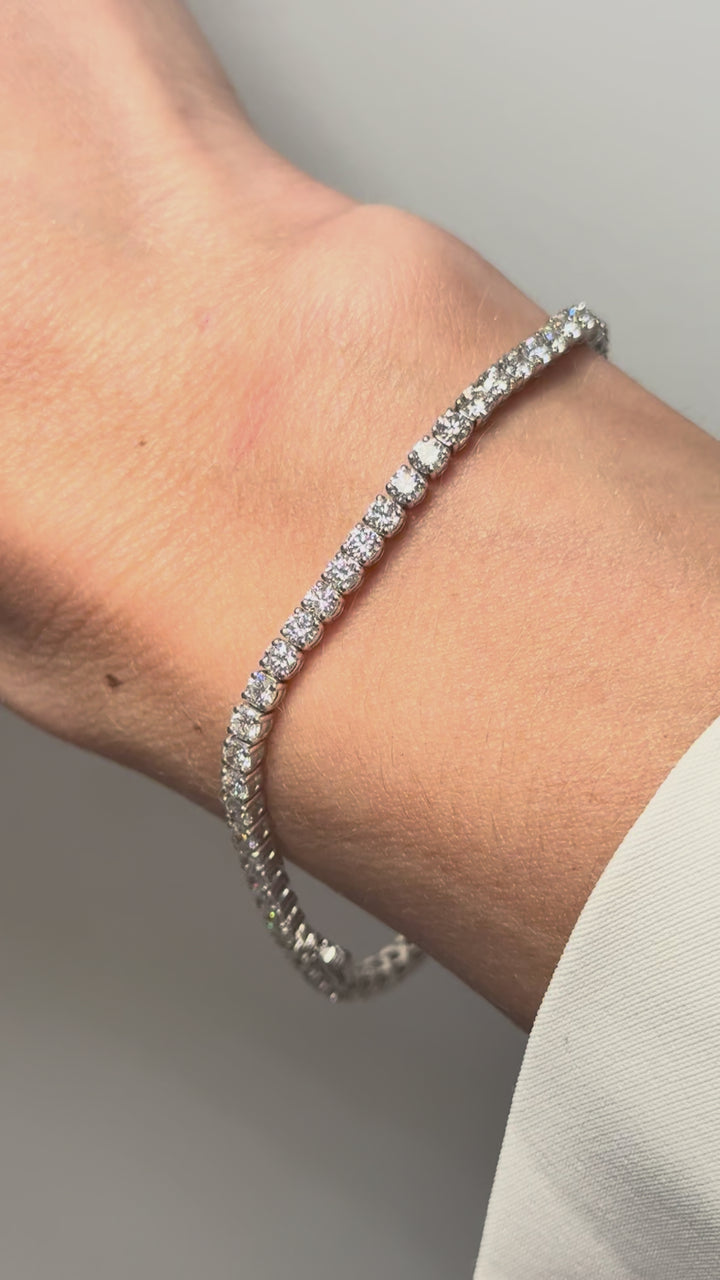 Diamond Tennis Bracelet 14K White Gold 5CTW