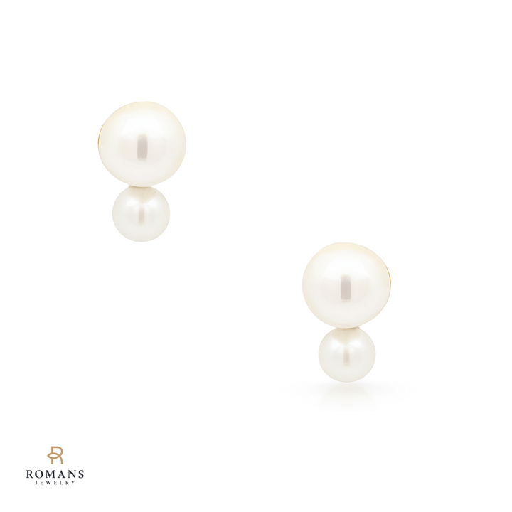 Pearl Cluster Earrings 14K Yellow Gold