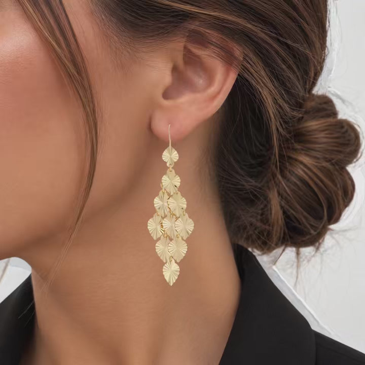 Chandelier Drop Earrings 22K Yellow Gold