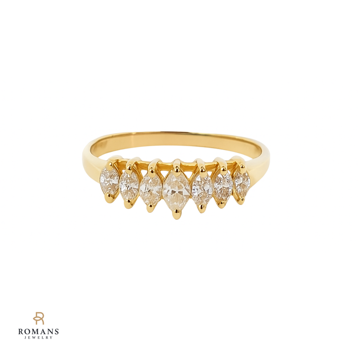 Marquise Diamond Band 14K Yellow Gold .48CTW